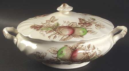 Harvest Time Brown Multicolor Round Covered Vegetable