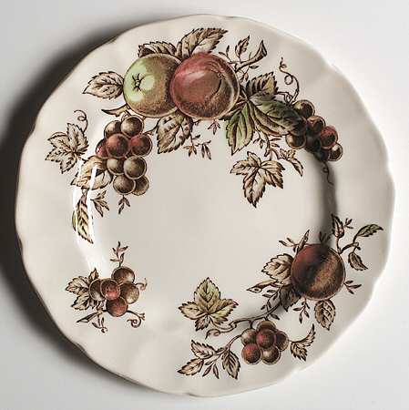 Harvest Time Brown Multicolor Salad Plate