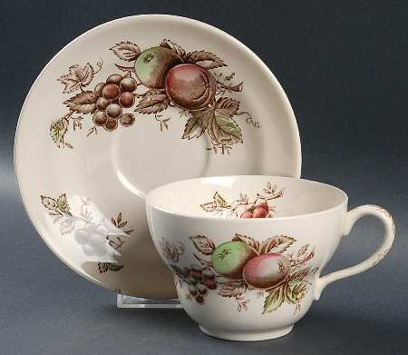 Harvest Time Brown Multicolor Oversized Cup & Saucer Set