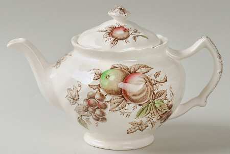 Harvest Time Brown Multicolor Teapot & Lid