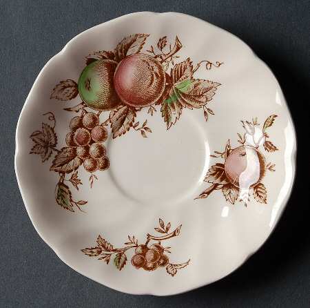 Harvest Time Brown Multicolor Saucer for Flat Cup