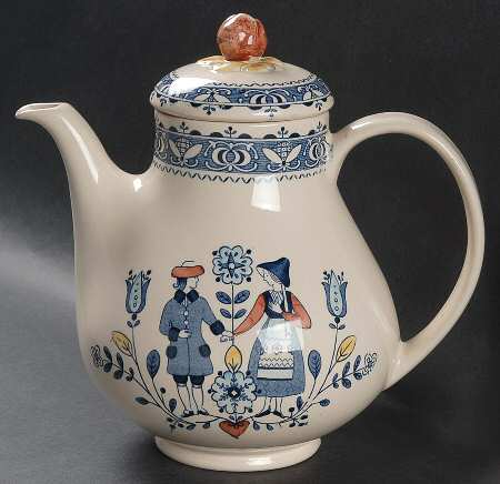 Hearts & Flowers Smooth Coffee Pot & Lid