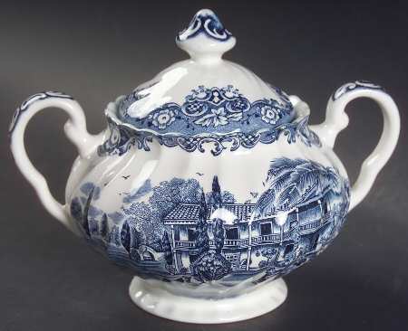 Heritage Hall Blue Sugar Bowl & Lid