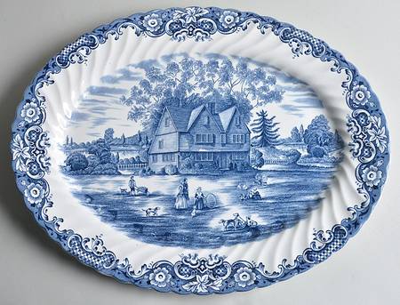 Heritage Hall Blue 15" Oval Serving Platter