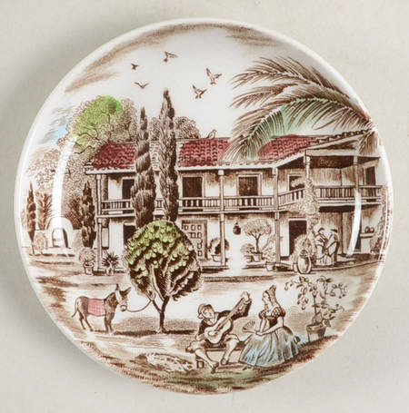 Heritage Hall Brown Multicolor Coaster