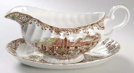 Heritage Hall Brown Multicolor Gravy Boat & Underplate/Relish