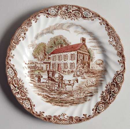 Heritage Hall Brown Multicolor Dessert/Pie Plate