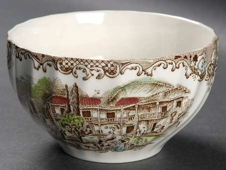 Heritage Hall Brown Multicolor Open Sugar Bowl