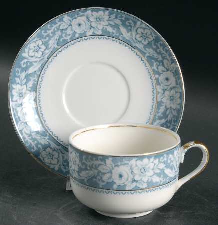 Henley Blue Flat Cup & Saucer Set