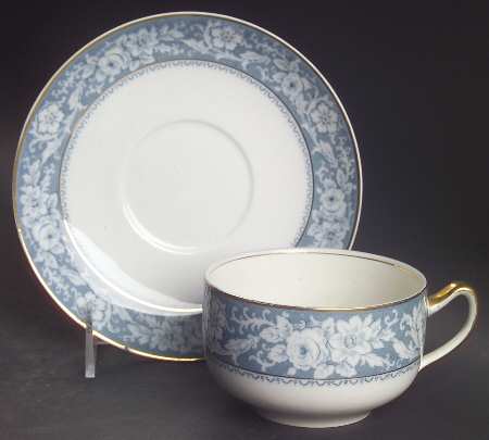 Henley Blue Flat Cup & Saucer Set