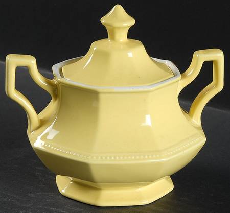 Heritage Yellow Sugar Bowl & Lid
