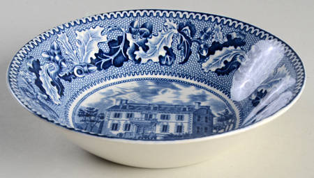 Historic America Blue Coupe Cereal Bowl