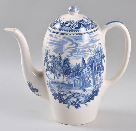 Historic America Blue Coffee Pot & Lid by Johnson Brothers