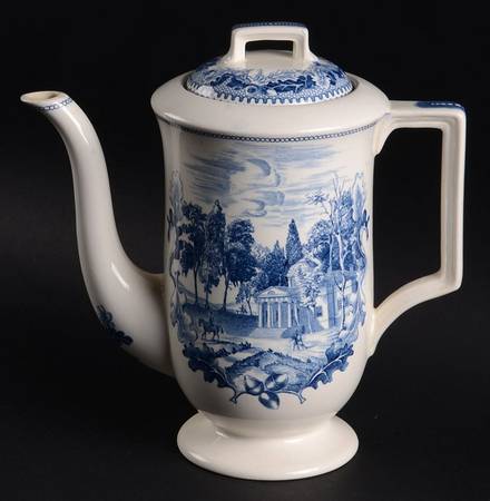 Historic America Blue Coffee Pot & Lid by Johnson Brothers