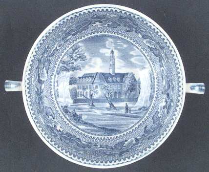 Historic America Blue Flat Cream Soup Bowl