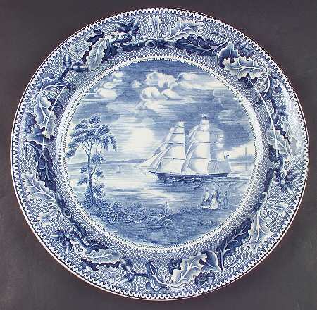 Historic America Blue 14" Chop Plate (Round Platter)