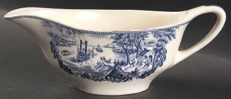 Historic America Blue Gravy Boat