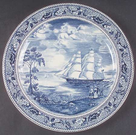 Historic America Blue 12" Chop Plate (Round Platter)