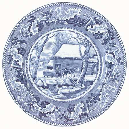 Historic America Blue Service Plate (Charger) by Johnson Brothers