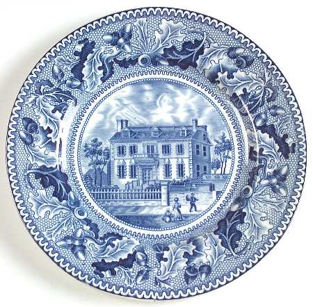 Historic America Blue Dessert/Pie Plate