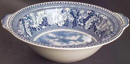 Historic America Blue Round Vegetable No Lid