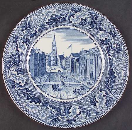 Historic America Blue Luncheon Plate by Johnson Brothers