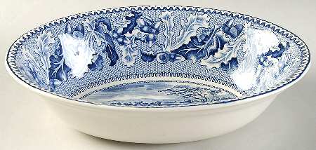 Historic America Blue 9" Oval Vegetable Bowl by Johnson Brothers