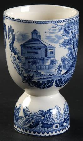 Historic America Blue Double Egg Cup by Johnson Brothers