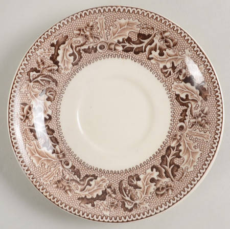 Historic America Brown Multicolor Saucer for Flat Cup