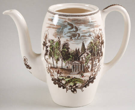 Historic America Brown Multicolor Coffee Pot No Lid