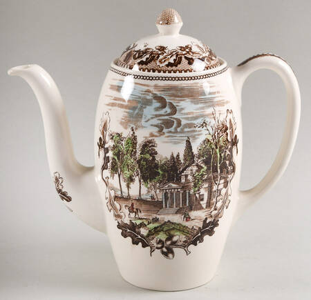Historic America Brown Multicolor Coffee Pot & Lid