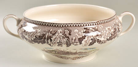 Historic America Brown Multicolor Tureen No Lid