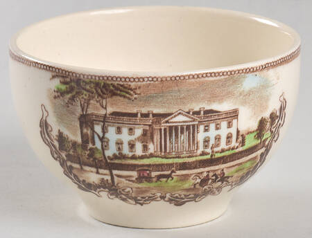 Historic America Brown Multicolor Mini Open Sugar Bowl