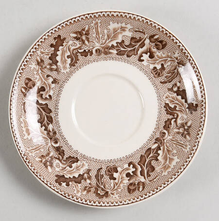 Historic America Brown Multicolor Saucer for Cream Soup Bowl