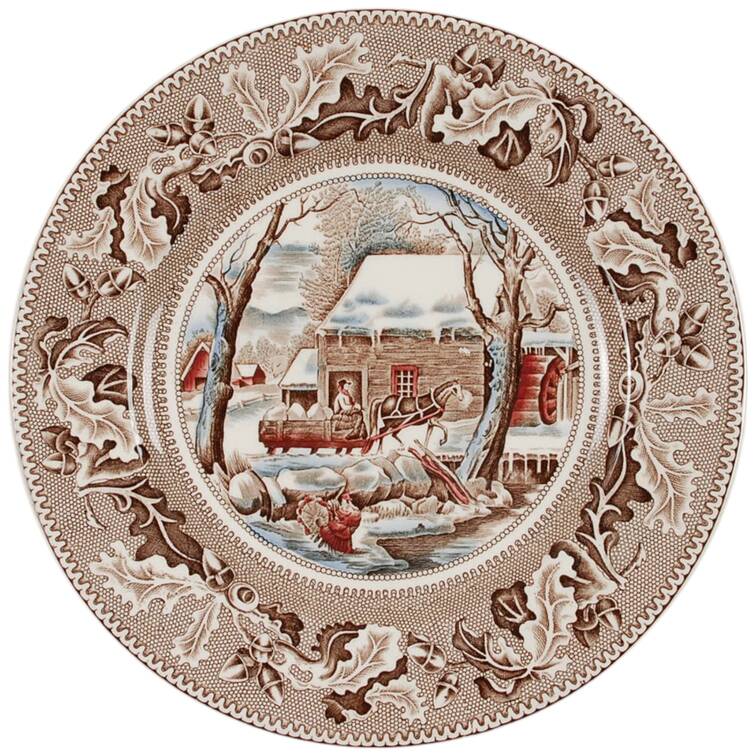Historic America Brown Multicolor Service Plate (Charger)