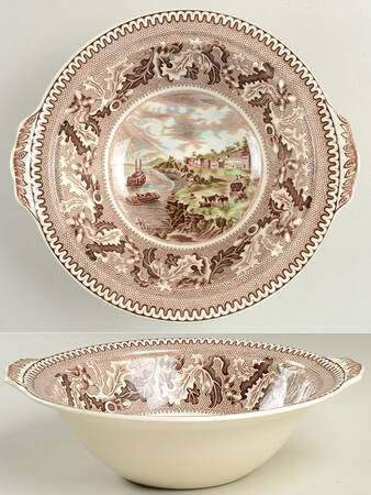 Historic America Brown Multicolor Round Vegetable No Lid