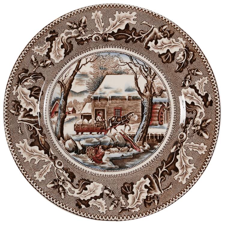 Historic America Brown Multicolor Dinner Plate by Johnson Brothers