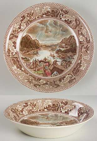 Historic America Brown Multicolor Coupe Soup Bowl
