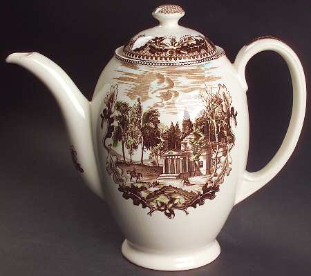 Historic America Brown Multicolor Coffee Pot & Lid