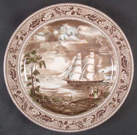 Historic America Brown Multicolor 12" Chop Plate (Round Platter)