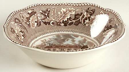 Historic America Brown Multicolor Square Cereal Bowl