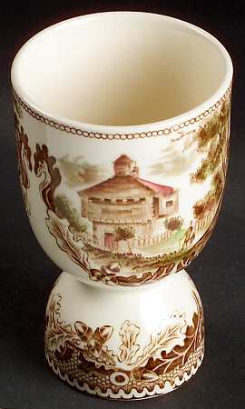 Historic America Brown Multicolor Double Egg Cup