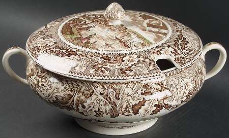 Historic America Brown Multicolor Tureen &  Lid