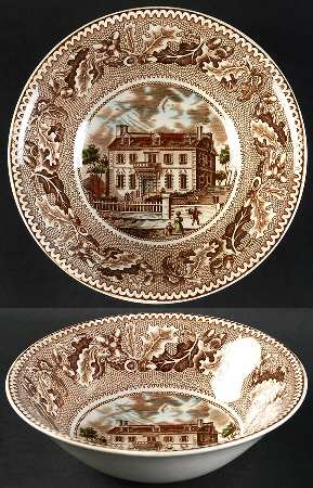 Historic America Brown Multicolor Coupe Cereal Bowl