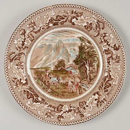 Historic America Brown Multicolor Bread & Butter Plate