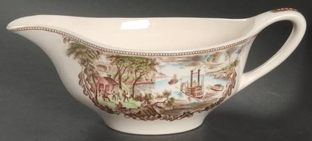 Historic America Brown Multicolor Gravy Boat