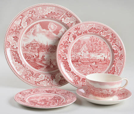 Historic America Pink 5 Piece Place Setting by Johnson Brothers