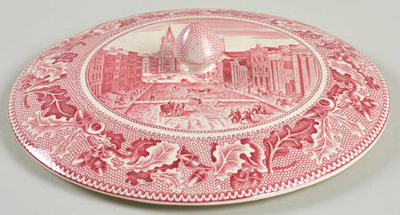 Historic America Pink Lid for Round Vegetable