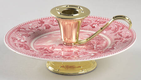 Historic America Pink 3"- 3 1/4" Candleholder (BB) HC