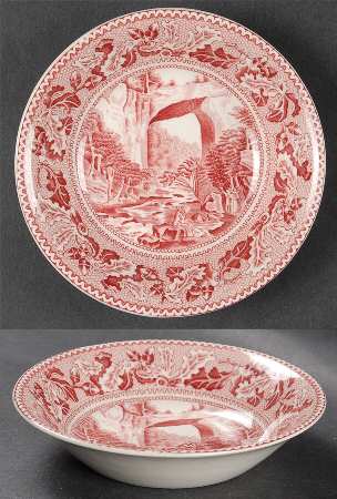Historic America Pink Fruit/Dessert (Sauce) Bowl by Johnson Brothers